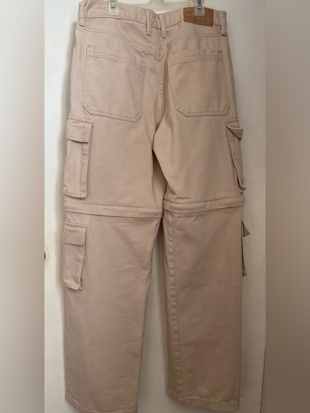 Pac Sun Men's Cargo Baggy Pants in Beige - Casual Utility Style